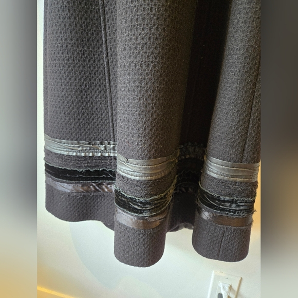 D&G Black Belted Coat with Satin/Velvet Trim Detail Size 40 - Picture 12 of 13